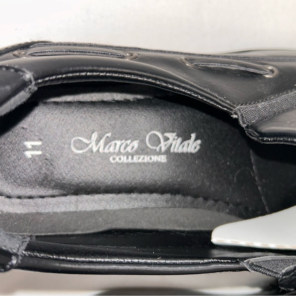 Marco Vitale Men's Casual Slip On Shoes 11 Black Leather - Picture 2 of 5